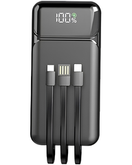 Aspor A316 20000mAh 22.5W Fast Charging Power Bank with Built-in Cables & Digital Display