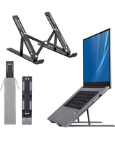 Speed X 18-Inch Folding Laptop Stand Black | Adjustable Portable Laptop Holder for Notebook, MacBook & Tablets