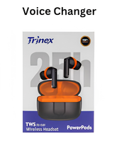Trinex Wireless Earbuds – Premium Sound | Fast Charging | Bluetooth 5.3 | Orange & Black Edition