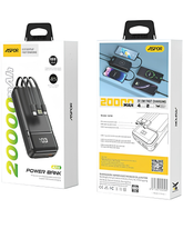 Aspor A316 20000mAh 22.5W Fast Charging Power Bank with Built-in Cables & Digital Display