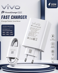Vivo 44W Super Flash Charger 2-in-1 | Fast Charging USB Adapter with Cable for Vivo Smartphones