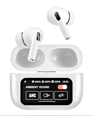 A9 Pro White TWS Wireless Earbuds with ENC Noise Reduction & Touch Control