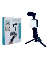 AY-49 Vlogging Kit Tripod Stand with Triple Light Setup | Video Making Kit for YouTube & Reels