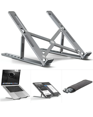 Speed X 18-Inch Folding Laptop Stand Black | Adjustable Portable Laptop Holder for Notebook, MacBook & Tablets