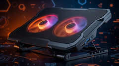 Speed X N99 Dual Fan Laptop Cooling Pad | RGB LED Light Dual USB Port Adjustable Stand for Gaming Laptop