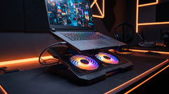 Speed X N99 Dual Fan Laptop Cooling Pad | RGB LED Light Dual USB Port Adjustable Stand for Gaming Laptop
