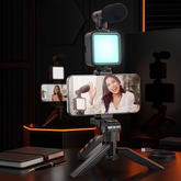 AY-49 Vlogging Kit Tripod Stand with Triple Light Setup | Video Making Kit for YouTube & Reels