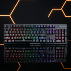 Xtrike Me GK-803 EN-104 Mechanical Gaming Keyboard | Rainbow LED Backlit USB Wired Keyboard for PC, Laptop & Gaming Setup
