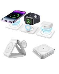 3-in-1 Magnetic Wireless Charger Multifunction Fast Charging Station for iPhone, Apple Watch & AirPods