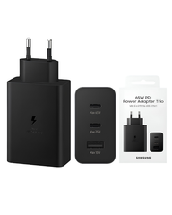 Samsung ATC 65W PD Trio Charger | Dual USB-C Port Super Fast Charging Adapter for Phone, Tablet & Laptop