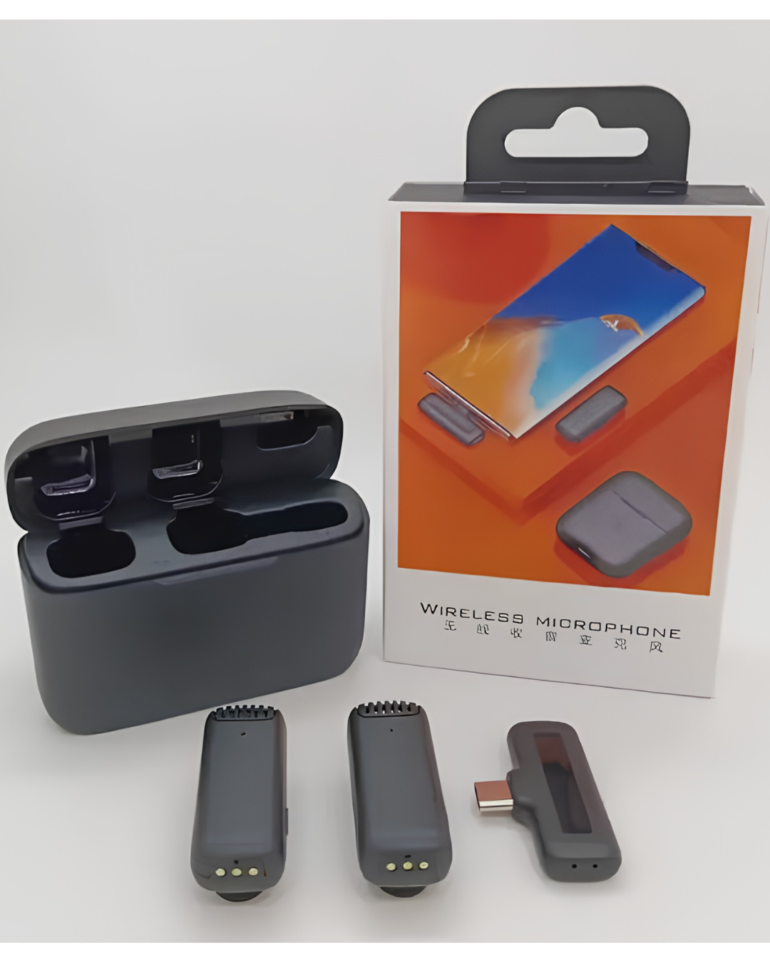 J13 Type-C Dual Wireless Lavalier Microphone with Charging Case | Noise Reduction Mic for Android