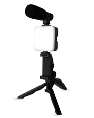 AY-49 Vlogging Kit Tripod Stand with Triple Light Setup | Video Making Kit for YouTube & Reels