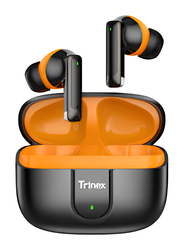 Trinex Wireless Earbuds – Premium Sound | Fast Charging | Bluetooth 5.3 | Orange & Black Edition