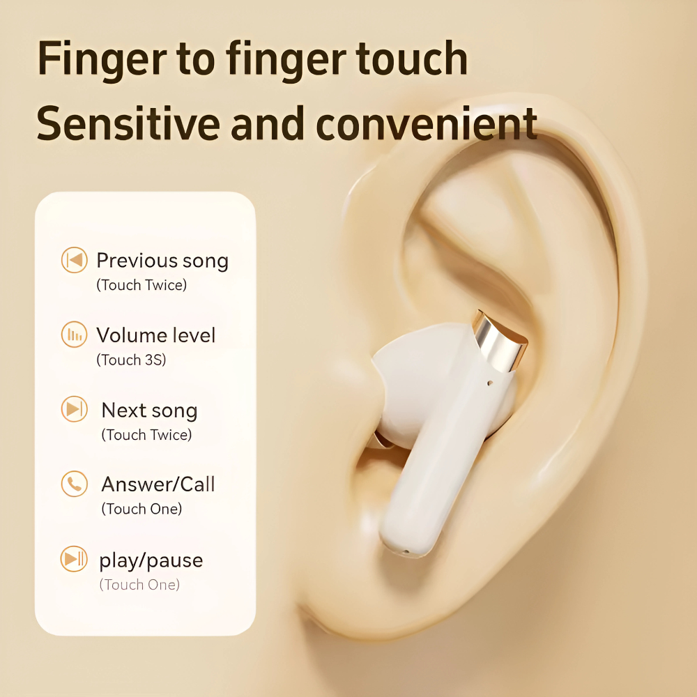 M88 ENC + ANC Wireless Bluetooth Headset HD Talk ENC Noise Canceling Headset TWS Touch Control Linear Headset