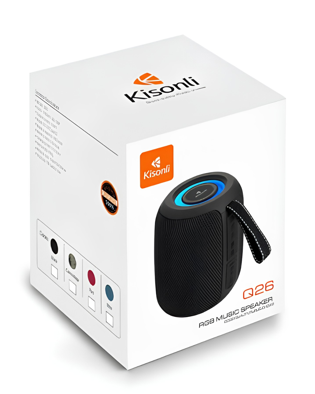 Kisonli Q26 Portable Bluetooth Speaker with RGB Lights & FM Radio