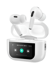 A9 Pro White TWS Wireless Earbuds with ENC Noise Reduction & Touch Control