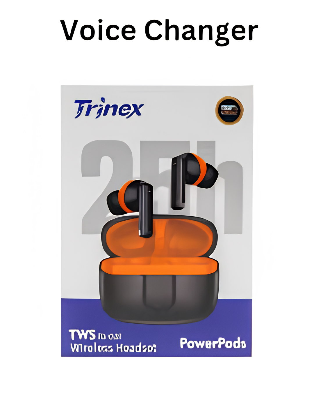 Trinex Wireless Earbuds – Premium Sound | Fast Charging | Bluetooth 5.3 | Orange & Black Edition