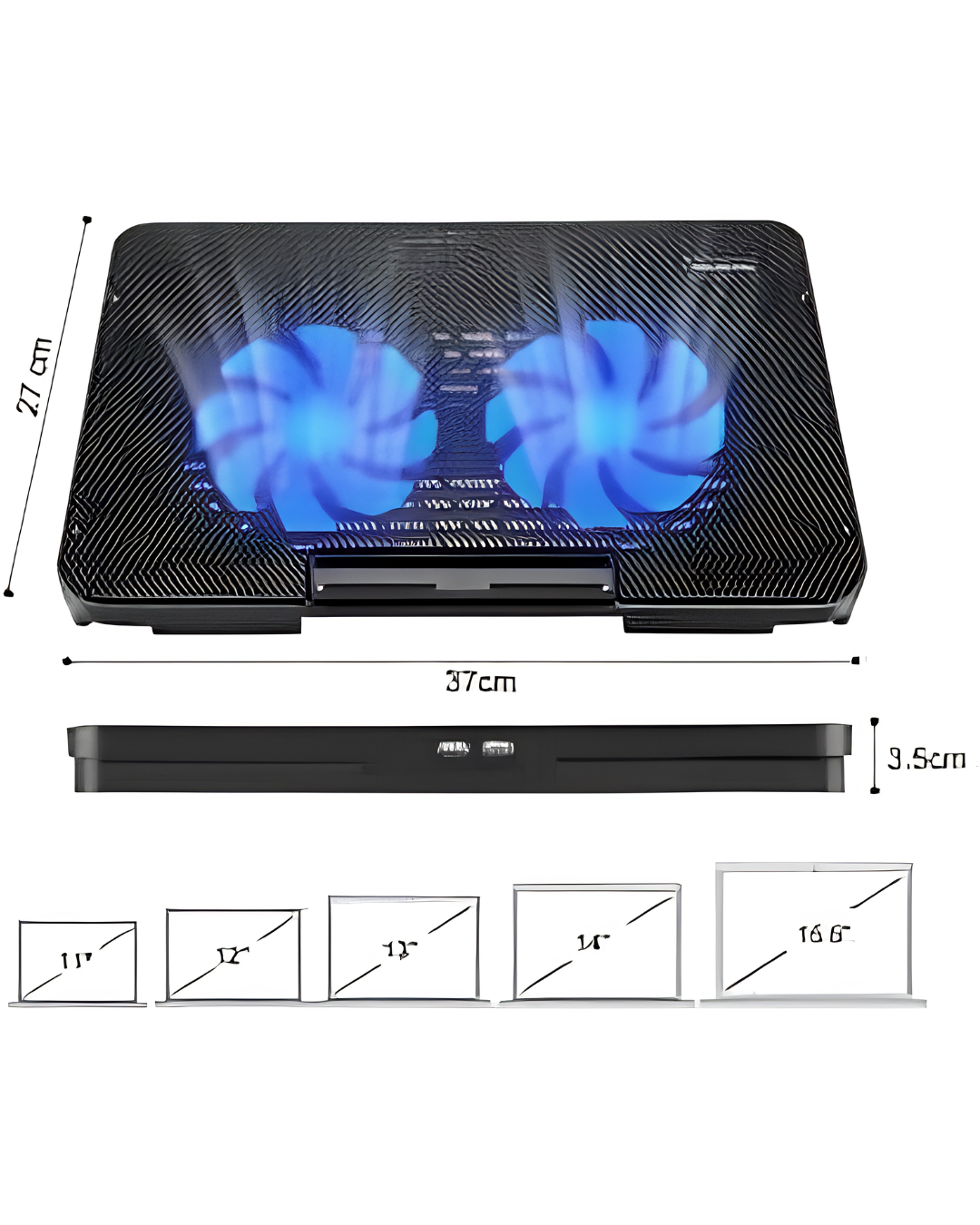 Speed X N99 Dual Fan Laptop Cooling Pad | RGB LED Light Dual USB Port Adjustable Stand for Gaming Laptop