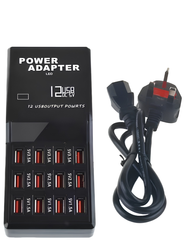 12 Port USB Fast Charger 12A High-Speed Multi USB Charging Station for Multiple Devices