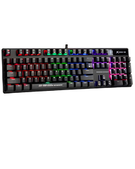 Xtrike Me GK-803 EN-104 Mechanical Gaming Keyboard | Rainbow LED Backlit USB Wired Keyboard for PC, Laptop & Gaming Setup