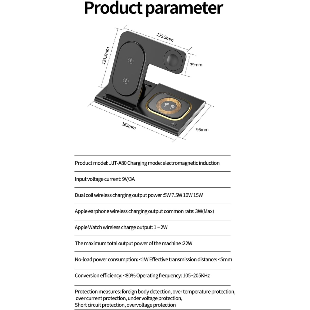4-in-1 Foldable Wireless Charging Station with LED Night Light – Fast Charging Hub for Apple & Android