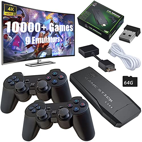 M8 Game Stick 4k with Dual Wireless Controllers and 20000 Games