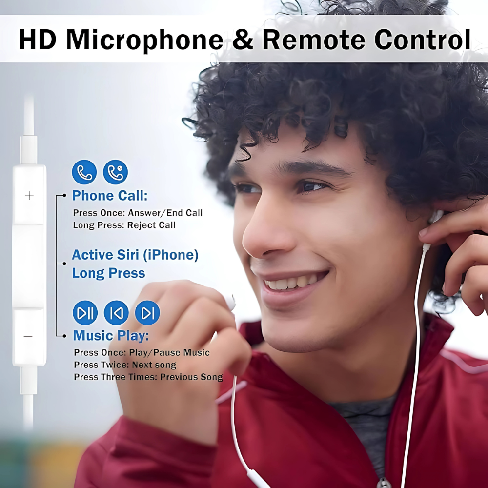 Apple iPhone Lightning Handsfree – Original Style Wired EarPods with Mic 🎧 Crystal-Clear Calls & Music – Just Like the Original!
