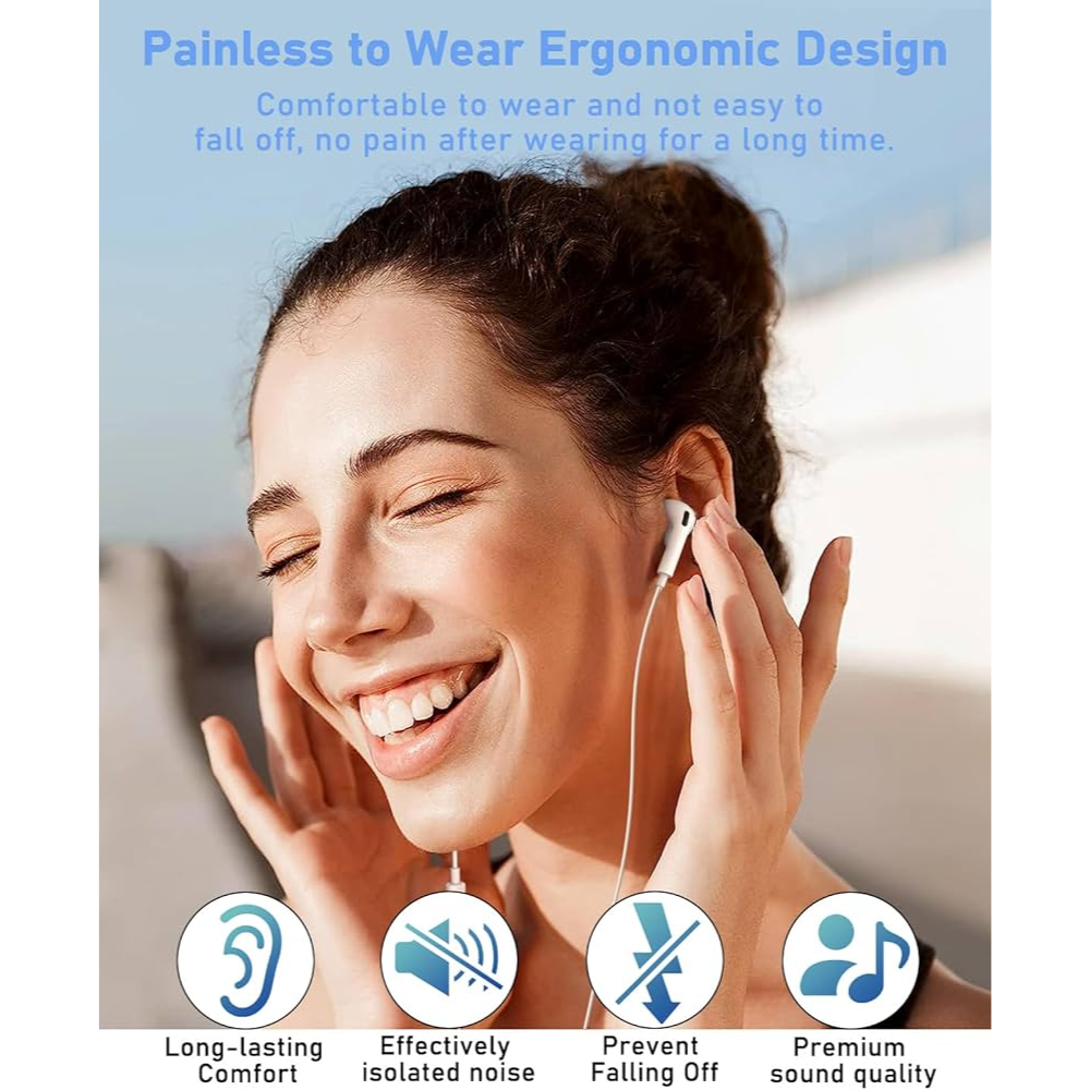 Apple iPhone Lightning Handsfree – Original Style Wired EarPods with Mic 🎧 Crystal-Clear Calls & Music – Just Like the Original!