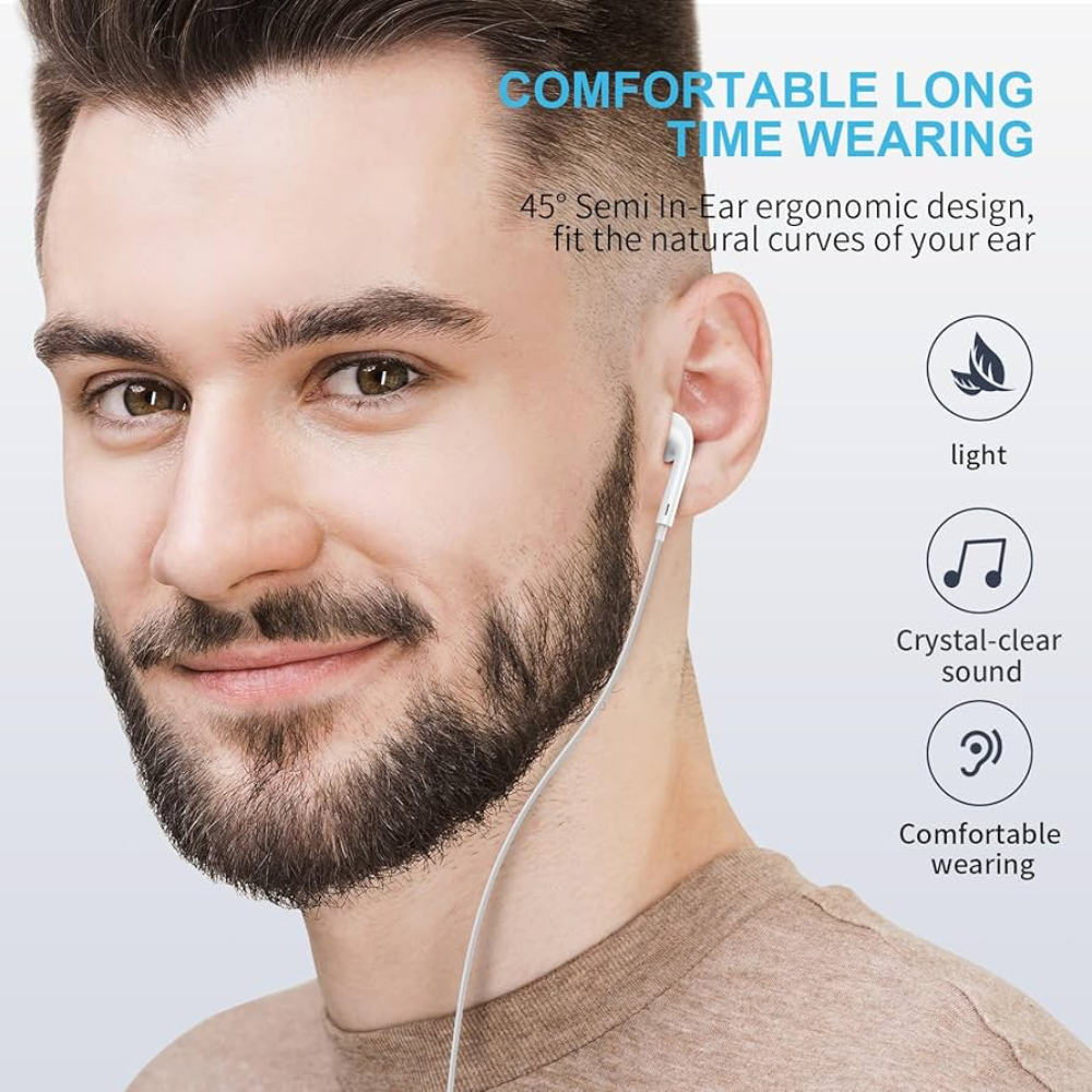 Apple iPhone Lightning Handsfree – Original Style Wired EarPods with Mic 🎧 Crystal-Clear Calls & Music – Just Like the Original!