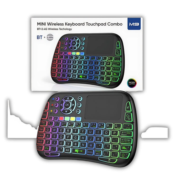 M9 Bluetooth Mini Wireless Keyboard 7 Backlit 2.4G Air Mouse Remote Touchpad