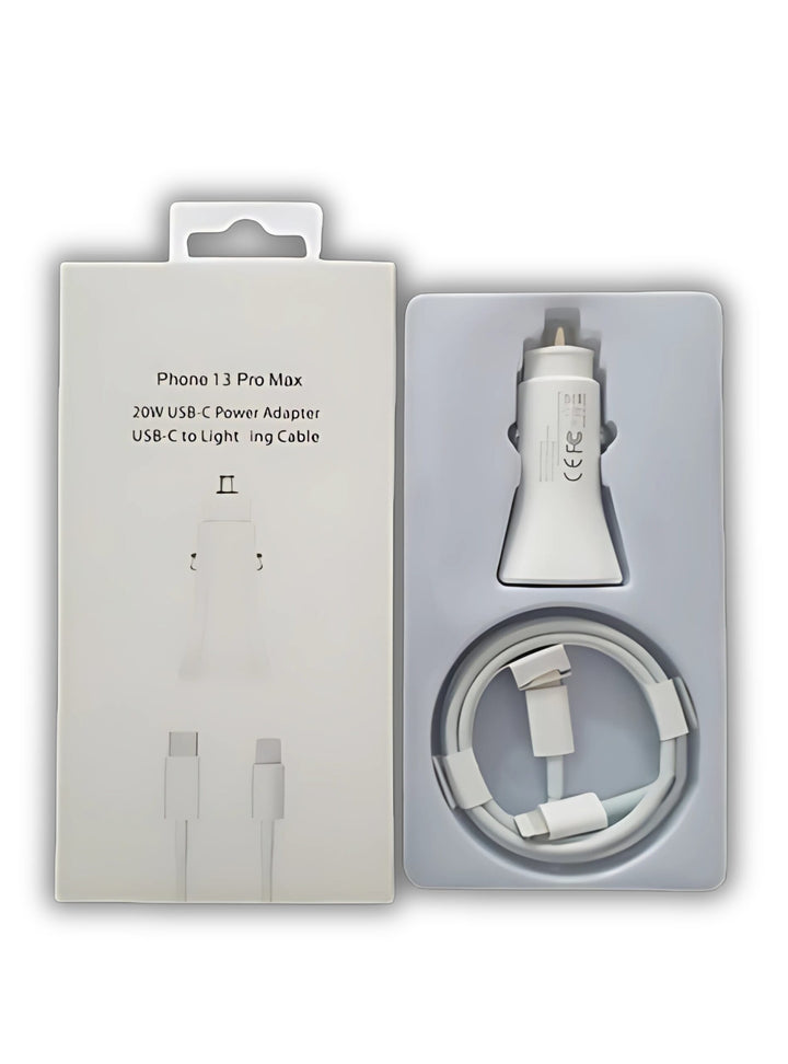 iPhone 20W Car Charger with MFi Cable – Fast Charging Kit – T&S Traders