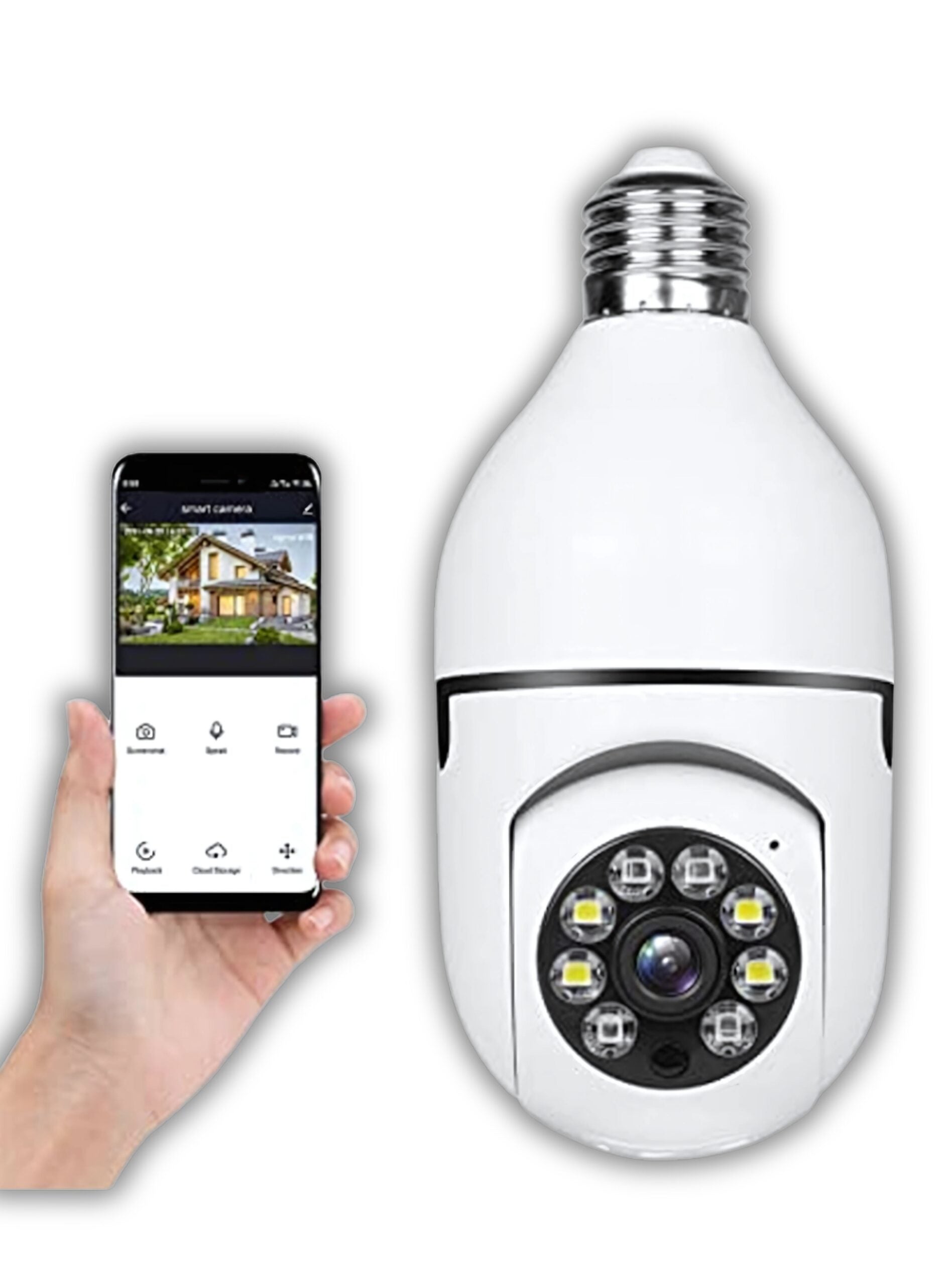 V380 WiFi Bulb Camera – 1080P HD, Night Vision, Motion Alerts – T&S Traders