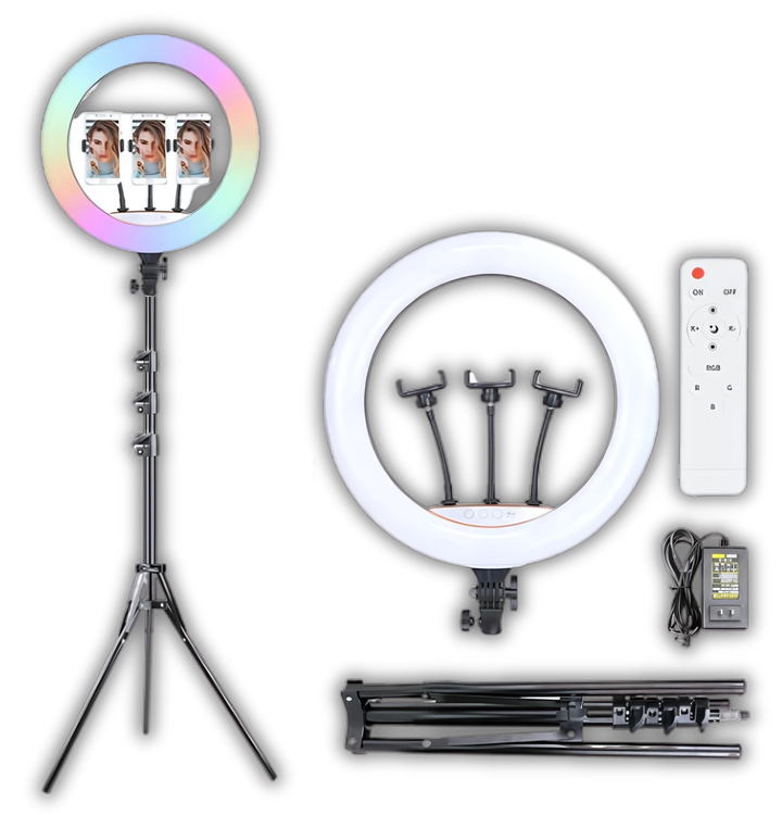 45cm RGB Ring Light with 7ft Tripod Stand – Professional Lighting for Content Creators