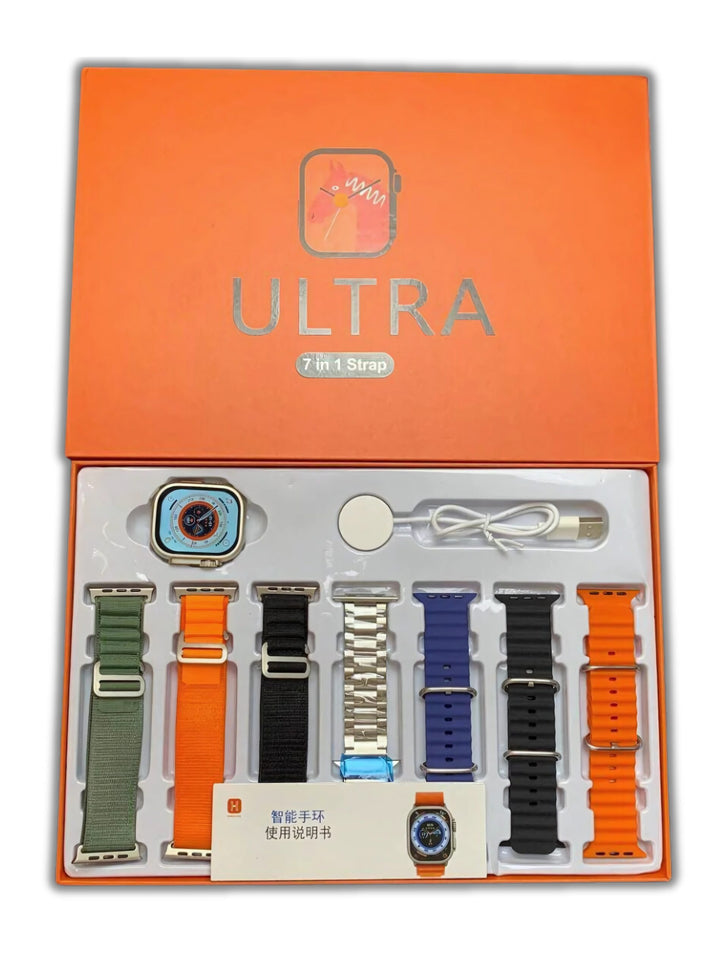 Ultra 7 in 1 Smart Watch – Bluetooth Calling, Health Tracking, IP68 Waterproof – T&S Traders