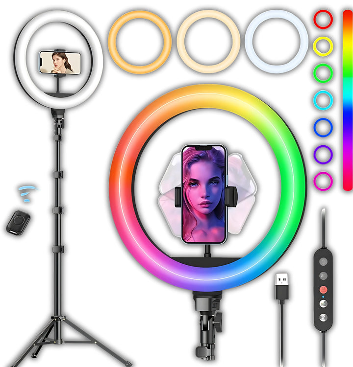 45cm RGB Ring Light with 7ft Tripod Stand – Professional Lighting for Content Creators