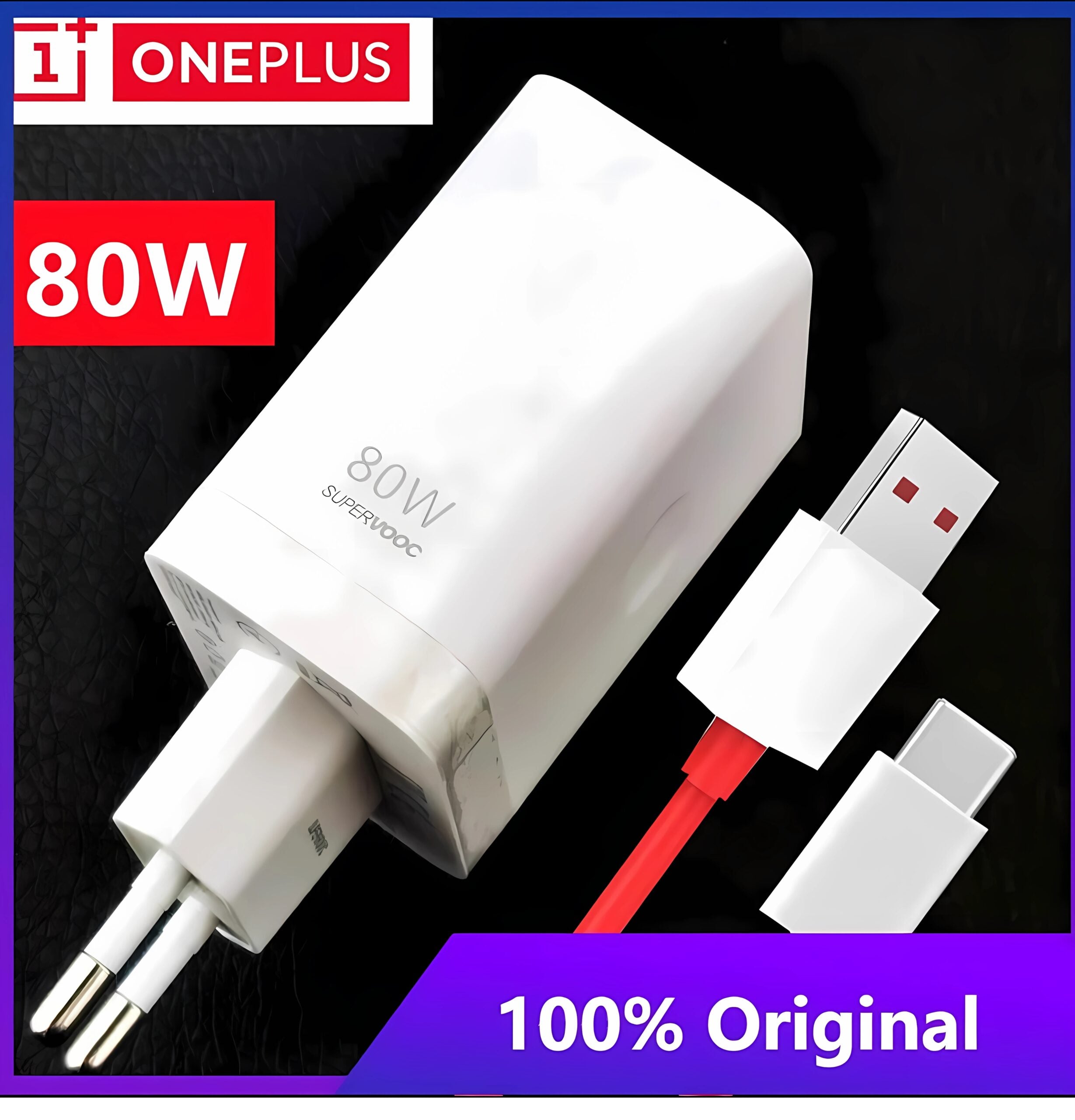 OnePlus 80W SuperVOOC Charger – Ultra-Fast Charging