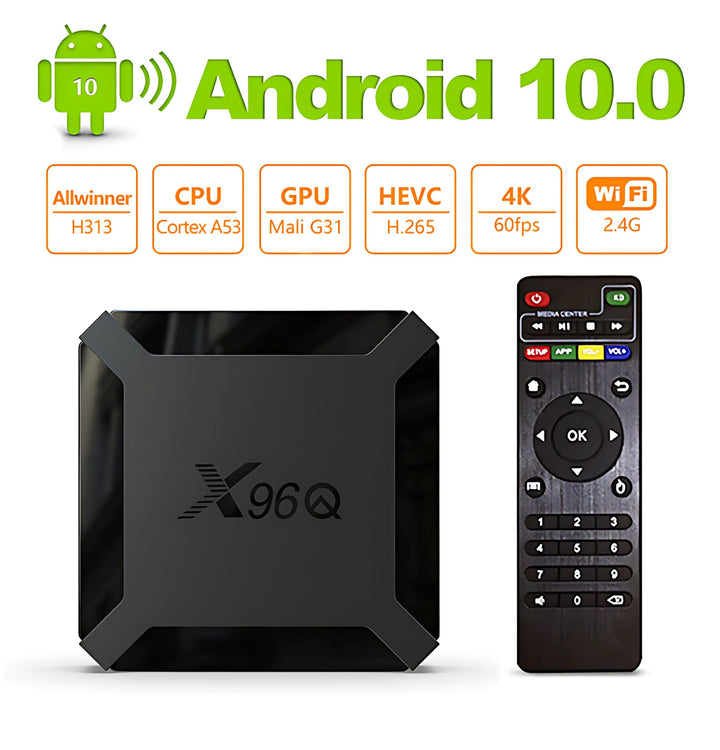 X96Q Android TV Box – 4GB/64GB, 4K Streaming, Voice Remote – T&S Traders