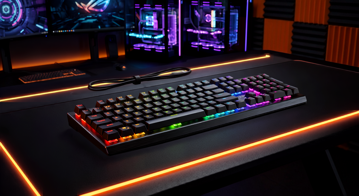 Xtrike Me GK-803 EN-104 Mechanical Gaming Keyboard | Rainbow LED Backlit USB Wired Keyboard for PC, Laptop & Gaming Setup