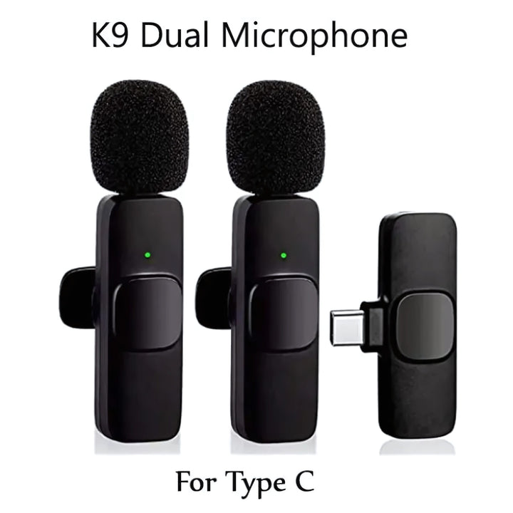K9 Wireless Dual Microphone – Type-C, Echo, Bluetooth – T&S Traders
