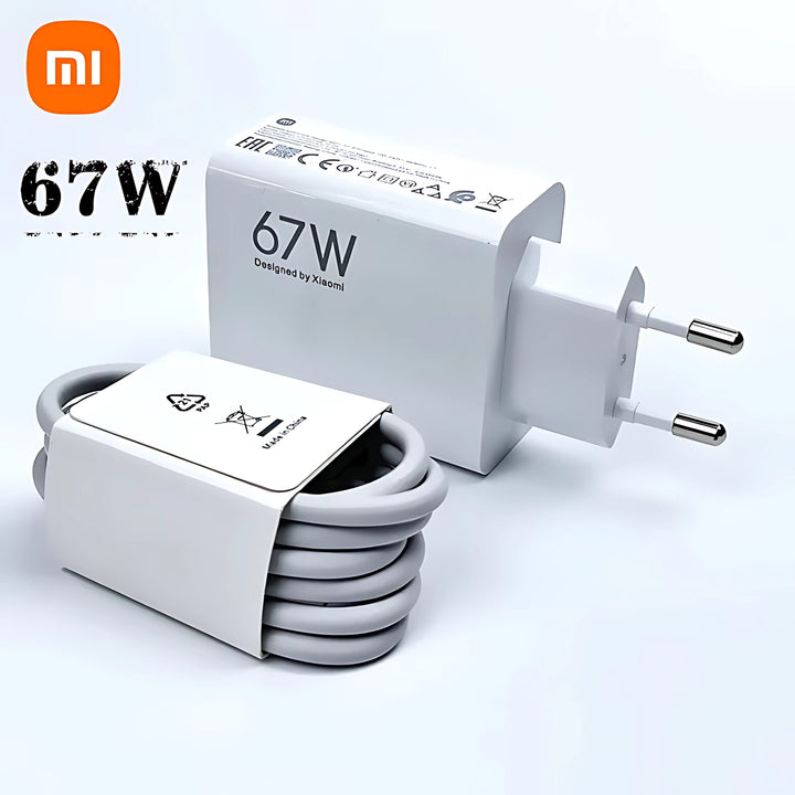 Xiaomi 67W Quick Charger with USB-A to Type-C Cable | Original Fast Charger for Redmi Note 12/11 | Pakistan