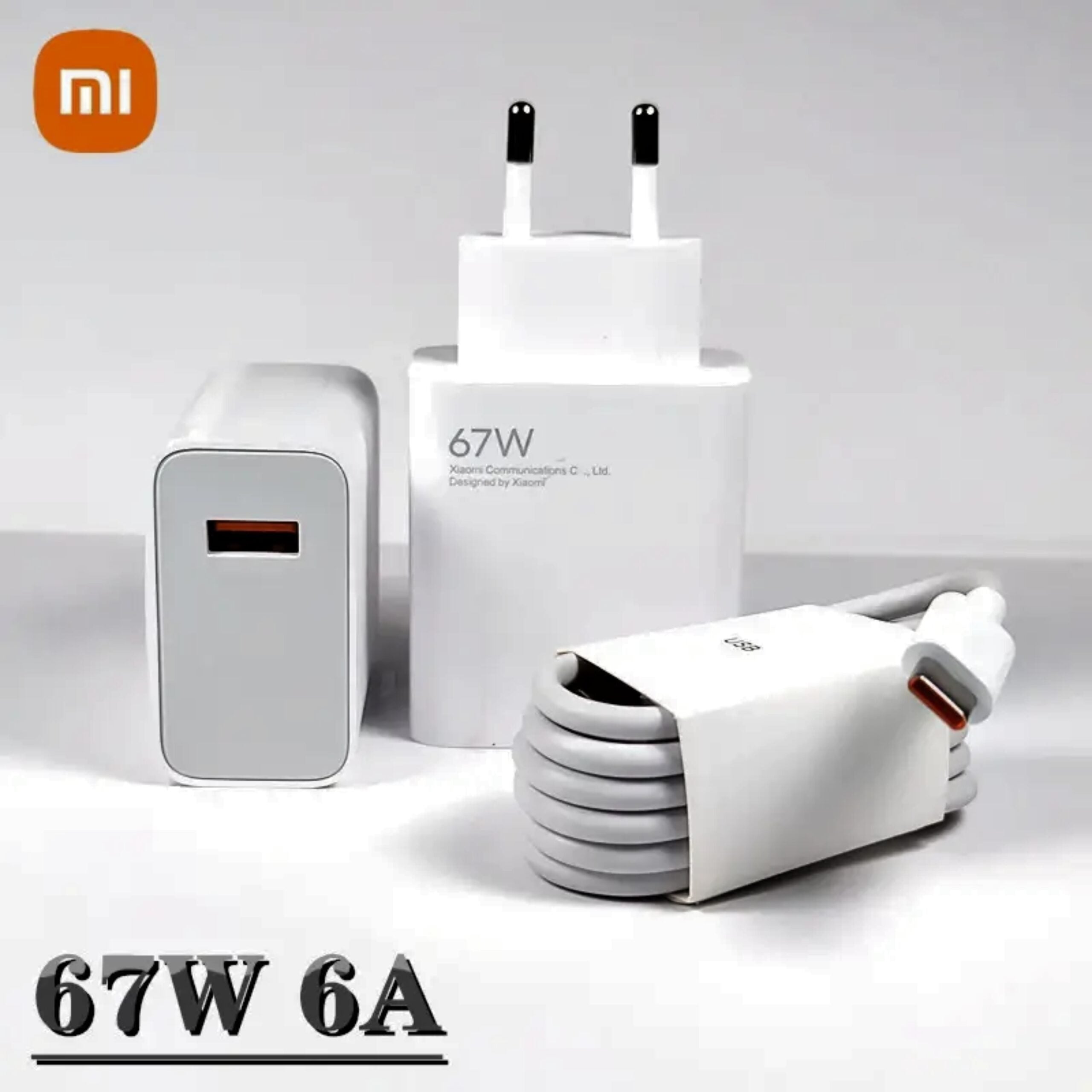 Xiaomi 67W Quick Charger with USB-A to Type-C Cable | Original Fast Charger for Redmi Note 12/11 | Pakistan
