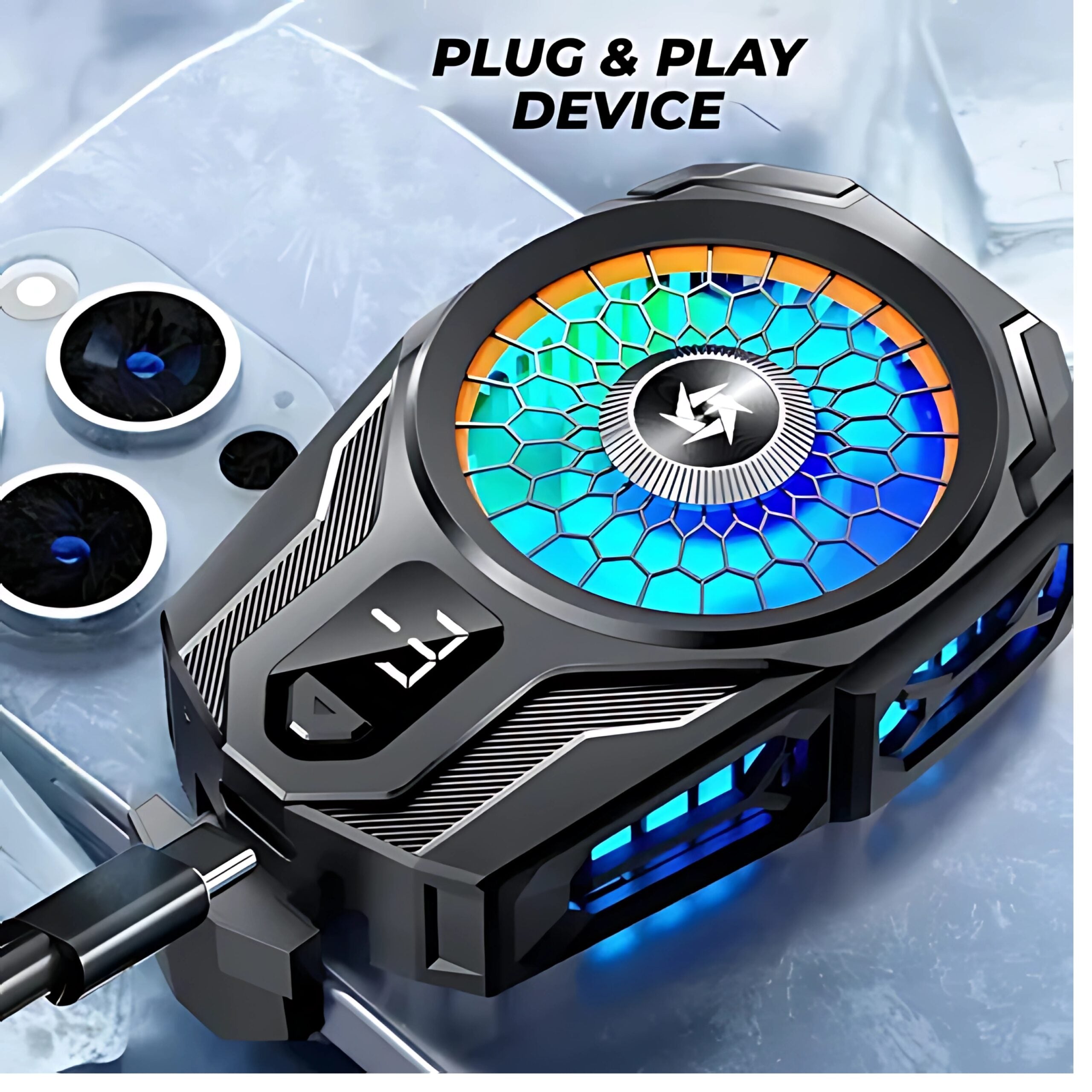 SL-16 Digital Display Phone Cooler – RGB Cooling Fan  – T&S Traders