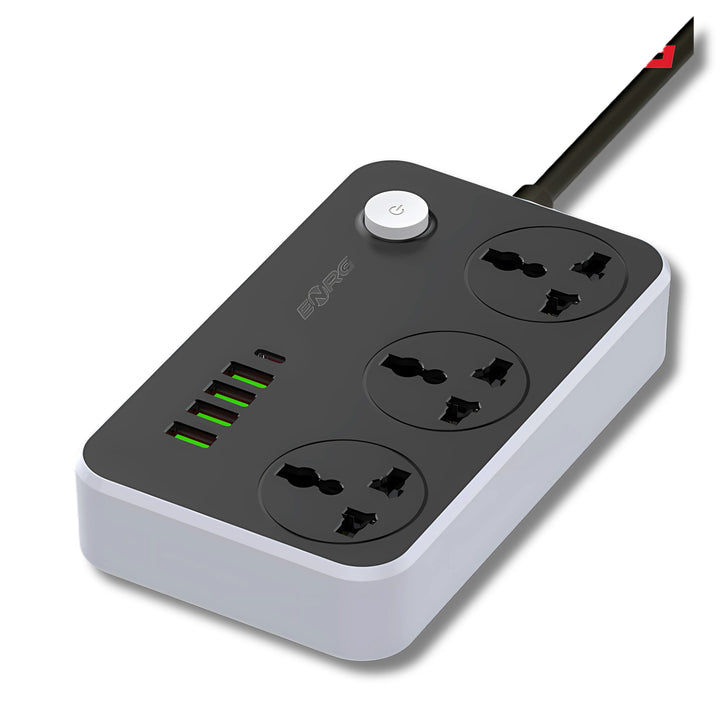 TechnoEdge Power Extension Board – 3 USB + 2 Type-C + 3 Sockets | Fast Charging – T&S Traders"